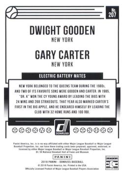 2018 Donruss #207 Electric Battery Mates (Gary Carter / Dwight Gooden) Back