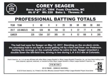 2018 Donruss #245 Corey Seager Back