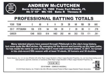 2018 Donruss #257 Andrew McCutchen Back