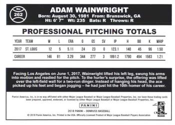 2018 Donruss #262 Adam Wainwright Back