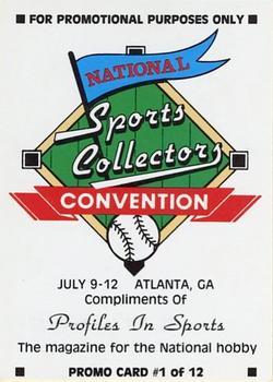 1992 National Sports Collectors Convention #1 Frank Thomas Back