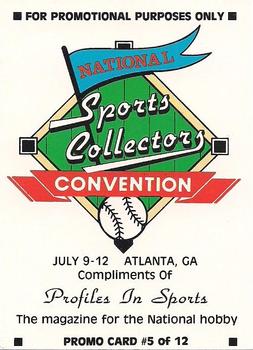 1992 National Sports Collectors Convention #5 Cal Ripken Jr. Back