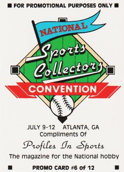 1992 National Sports Collectors Convention #6 Frank Thomas Back