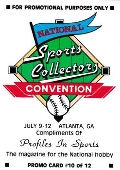 1992 National Sports Collectors Convention #10 Mickey Mantle Back