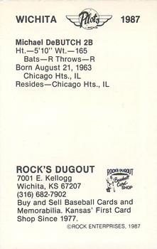 1987 Rock's Dugout Wichita Pilots #NNO Mike DeButch Back