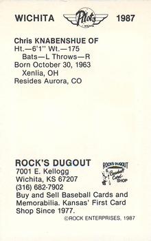 1987 Rock's Dugout Wichita Pilots #NNO Chris Knabenshue Back