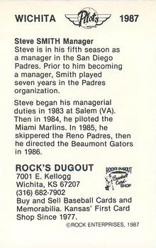 1987 Rock's Dugout Wichita Pilots #NNO Steve Smith Back