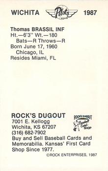1987 Rock's Dugout Wichita Pilots #NNO Tom Brassil Back
