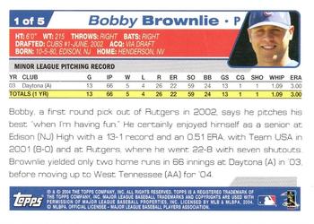 2004 Topps - Chicago Cubs #1 Bobby Brownlie Back