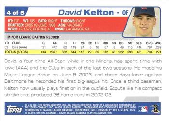 2004 Topps - Chicago Cubs #4 David Kelton Back