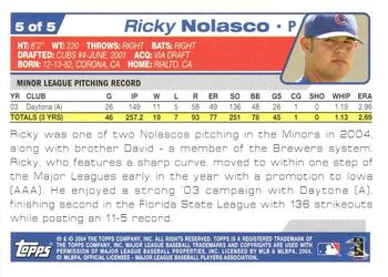 2004 Topps - Chicago Cubs #5 Ricky Nolasco Back