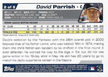 2004 Topps - New York Yankees #2 David Parrish Back