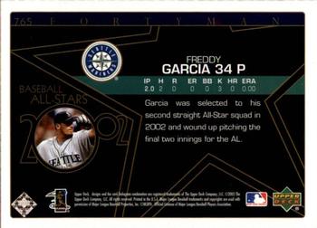 2003 Upper Deck 40-Man #765 Freddy Garcia Back