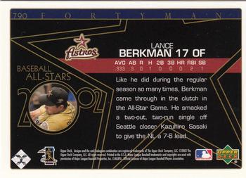 2003 Upper Deck 40-Man #790 Lance Berkman Back