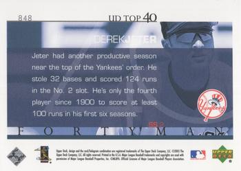 2003 Upper Deck 40-Man #848 Derek Jeter Back