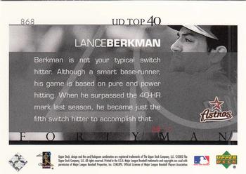 2003 Upper Deck 40-Man #868 Lance Berkman Back