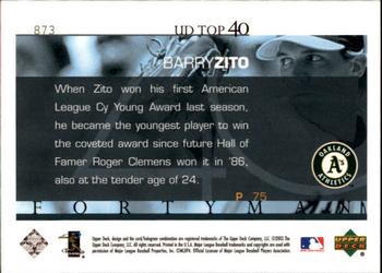 2003 Upper Deck 40-Man #873 Barry Zito Back