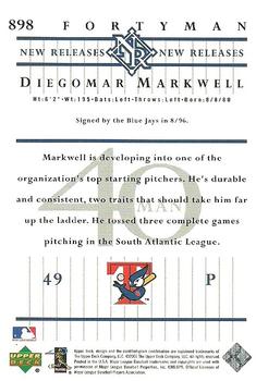2003 Upper Deck 40-Man #898 Diegomar Markwell Back