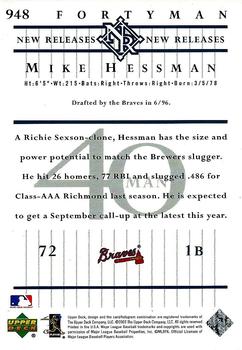 2003 Upper Deck 40-Man #948 Mike Hessman Back