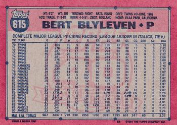 1991 Topps #615 Bert Blyleven | Trading Card Database