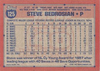 1991 Topps #125 Steve Bedrosian Back