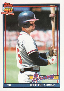 1991 Topps #139 Jeff Treadway Front