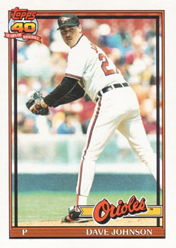 1991 Topps #163 Dave Johnson Front