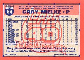 1991 Topps #54 Gary Mielke Back