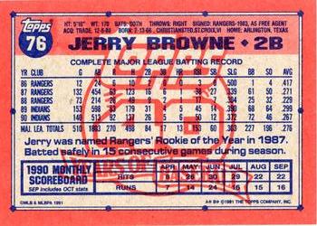 1991 Topps #76 Jerry Browne Back