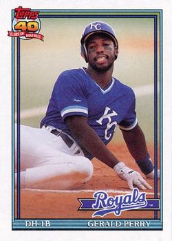 1991 Topps #384 Gerald Perry Front