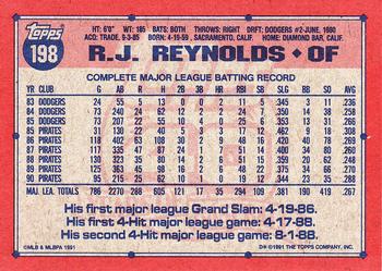 1991 Topps #198 R.J. Reynolds Back