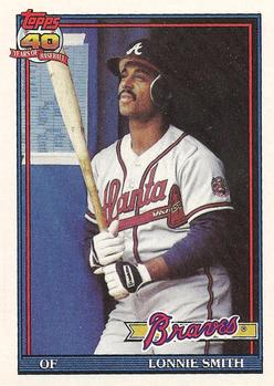1991 Topps #306 Lonnie Smith Front