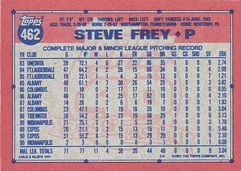 1991 Topps #462 Steve Frey Back