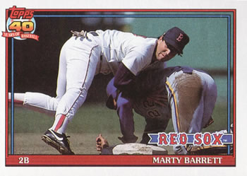 1991 Topps #496 Marty Barrett Front