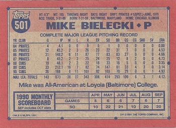 1991 Topps #501 Mike Bielecki Back