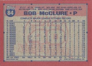 1991 Topps #84 Bob McClure Back