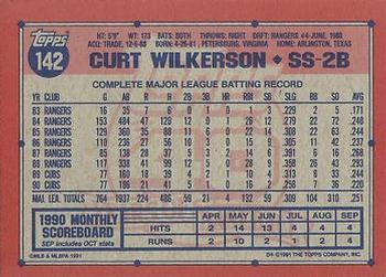 1991 Topps #142 Curt Wilkerson Back