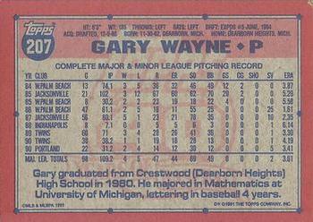 1991 Topps #207 Gary Wayne Back