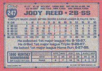1991 Topps #247 Jody Reed Back