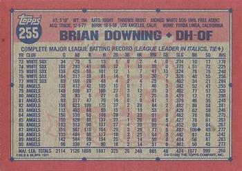 1991 Topps #255 Brian Downing Back