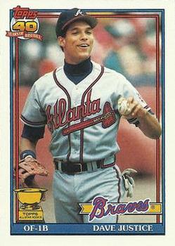 1991 Topps #329 Dave Justice Front
