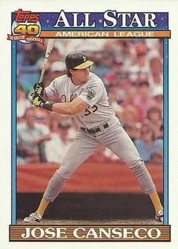 1991 Topps #390 Jose Canseco Front