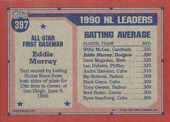1991 Topps #397 Eddie Murray Back