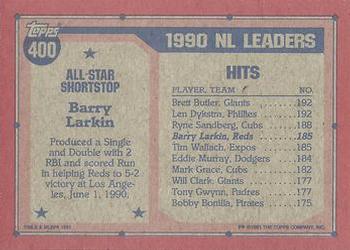 1991 Topps #400 Barry Larkin Back