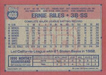 1991 Topps #408 Ernie Riles Back