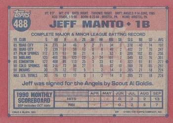 1991 Topps #488 Jeff Manto Back