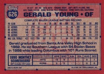 1991 Topps #626 Gerald Young Back