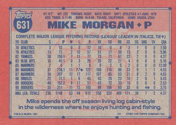 1991 Topps #631 Mike Morgan Back