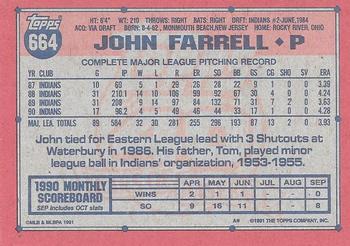 1991 Topps #664 John Farrell Back