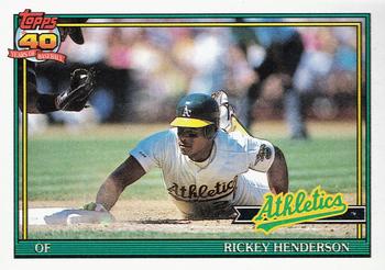 1991 Topps #670 Rickey Henderson Front